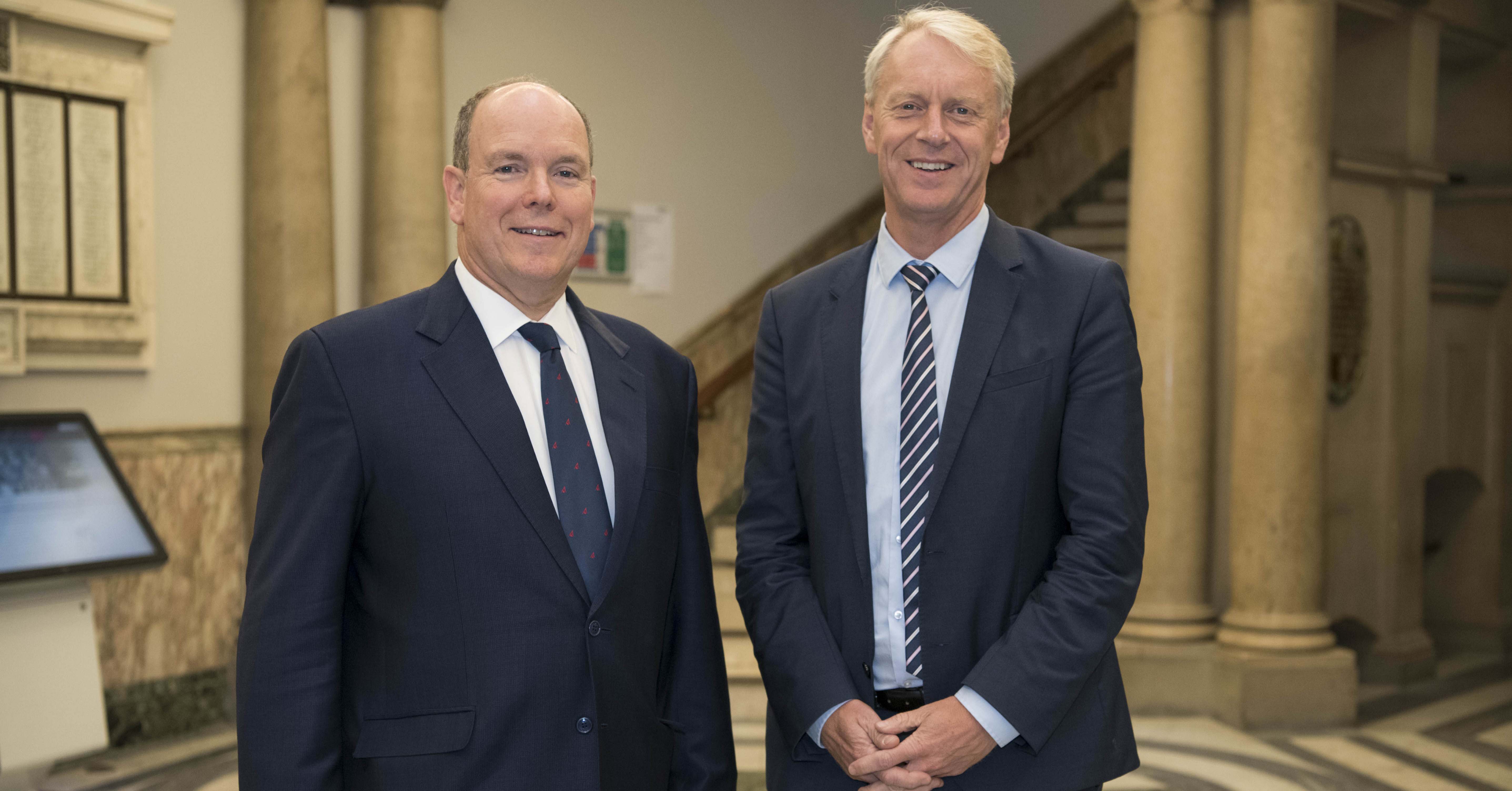 His Serene Highness Prince Albert II of Monaco and Newcastle University Vice-Chancellor and president Professor Chris Day - grid
